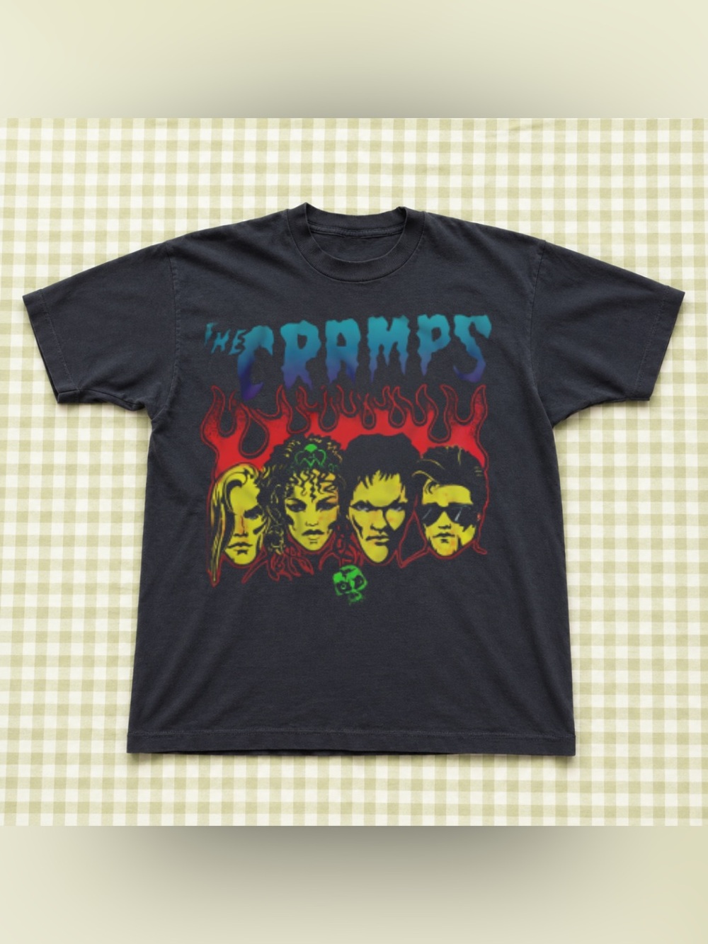 Black The Cramps Graphic Band Tee - Classic Retro Style